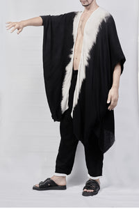 2301-GL07 Black Shadow Long Gown - Black