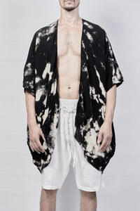 2301-GS01 Tie Dye Short Gown - Black