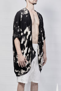 2301-GS01 Tie Dye Short Gown - Black