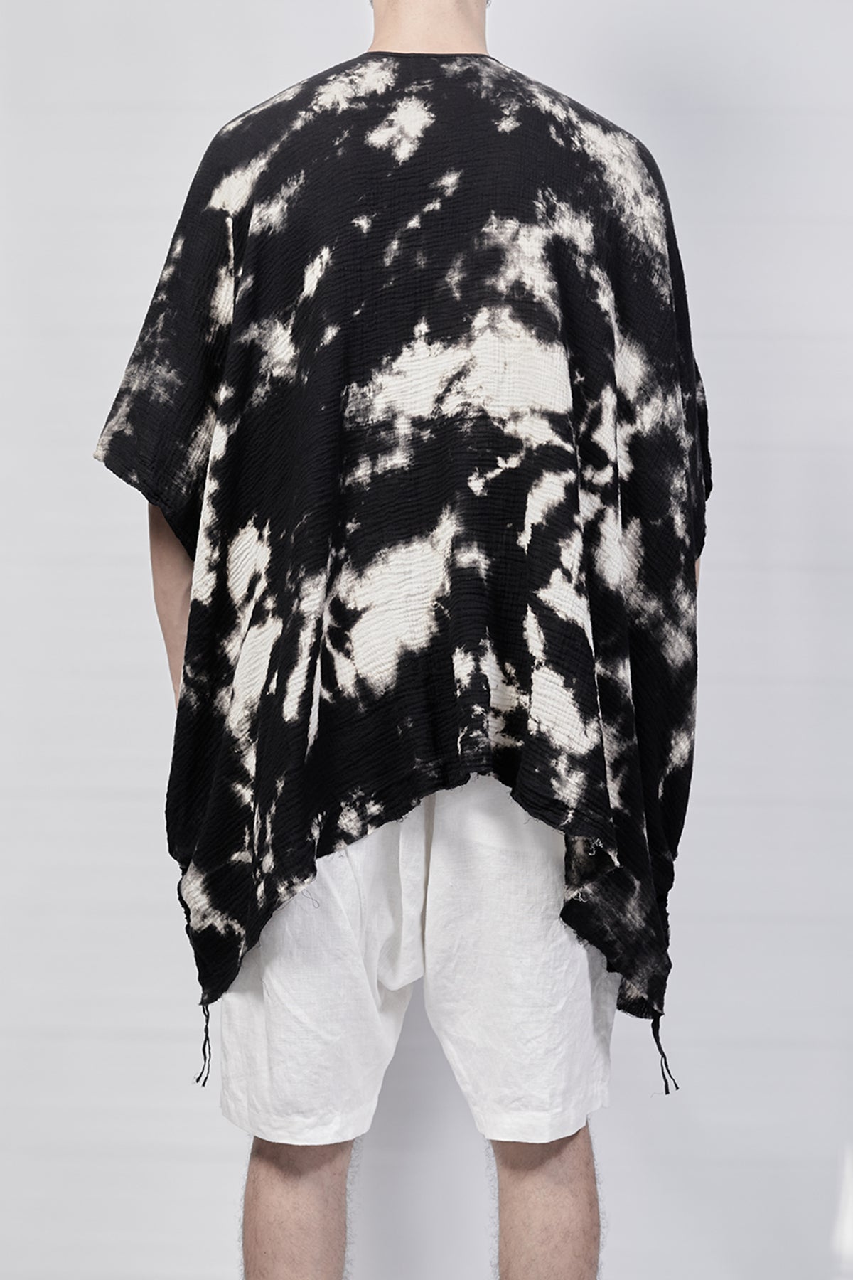 2301-GS01 Tie Dye Short Gown - Black