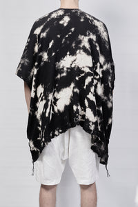 2301-GS01 Tie Dye Short Gown - Black