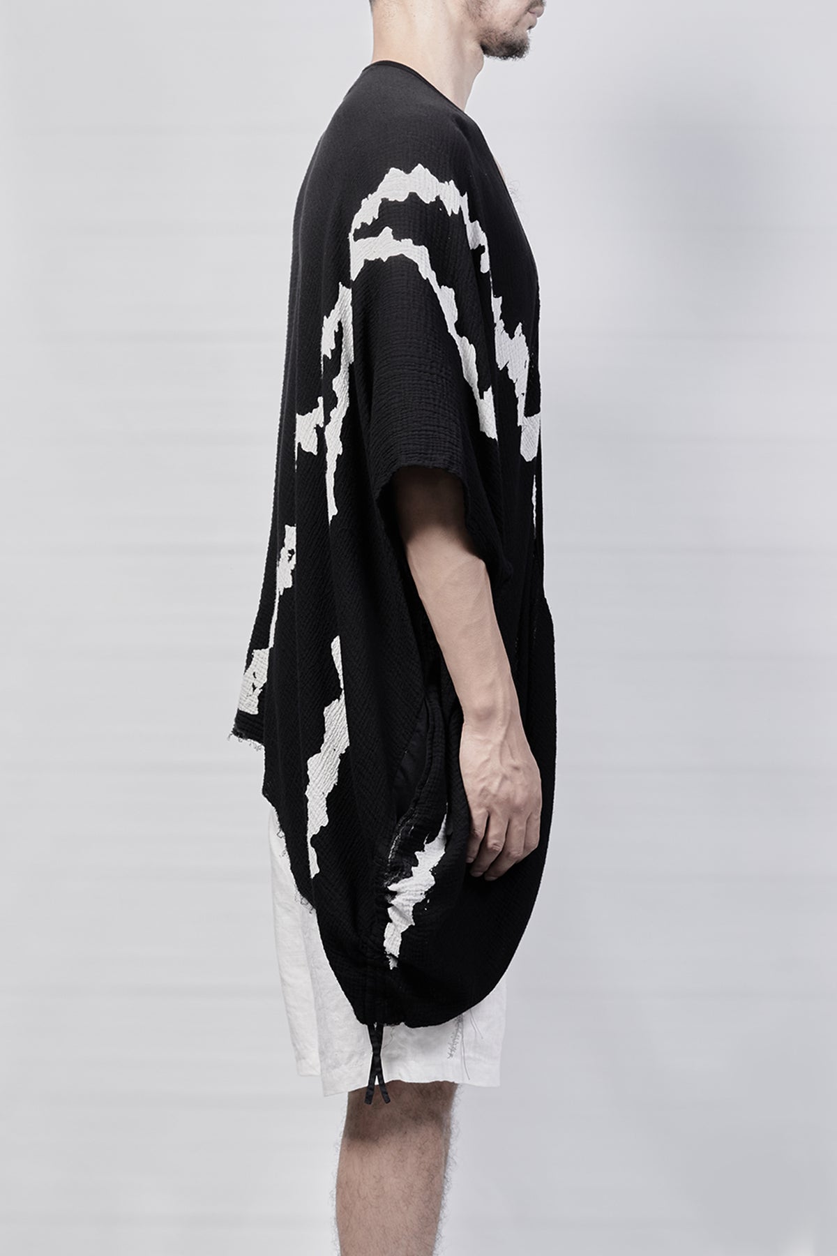 2301-GS03 Cross V Short Gown - Black