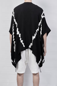2301-GS03 Cross V Short Gown - Black
