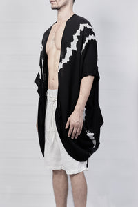 2301-GS03 Cross V Short Gown - Black
