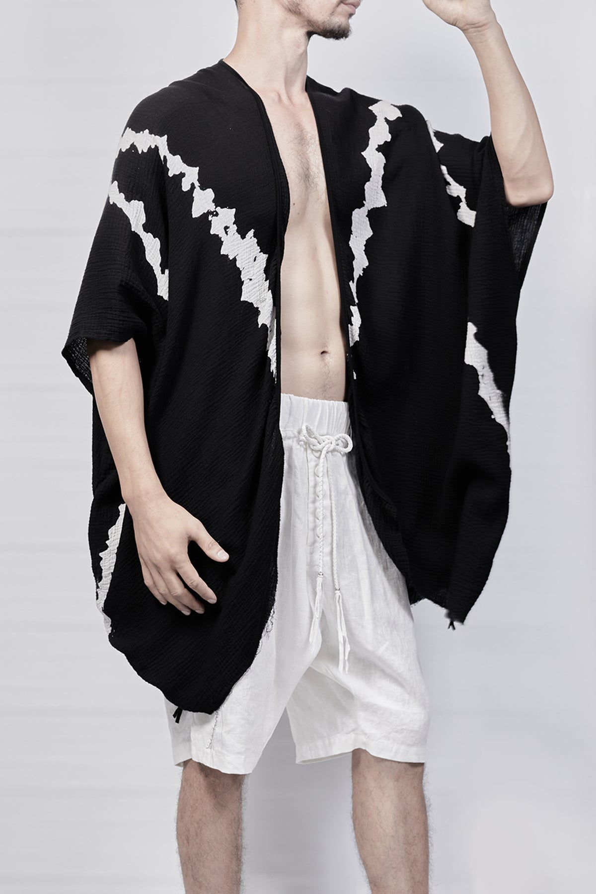 2301-GS03 Cross V Short Gown - Black