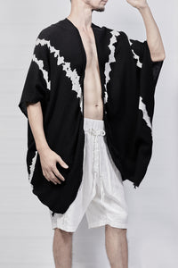 2301-GS03 Cross V Short Gown - Black