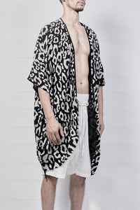 2301-GS06 Leopard Short Gown - Black