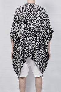 2301-GS06 Leopard Short Gown - Black
