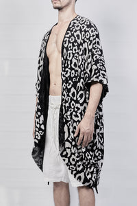 2301-GS06 Leopard Short Gown - Black