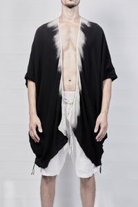 2301-GS07 Black Shadow Short Gown - Black