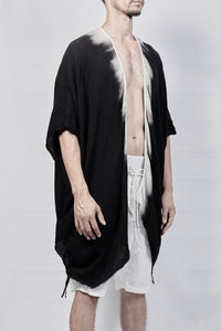 2301-GS07 Black Shadow Short Gown - Black