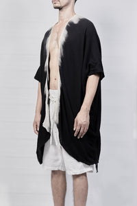 2301-GS07 Black Shadow Short Gown - Black