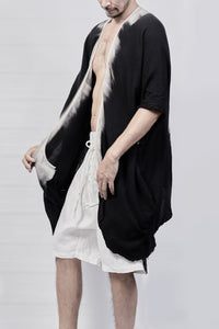 2301-GS07 Black Shadow Short Gown - Black