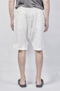 1801-PT18A/DN Linen Short Pants / Hand Stitching - White