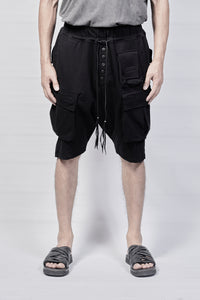 2301-PT07/DN Stretch Sweat Cargo Short - Black