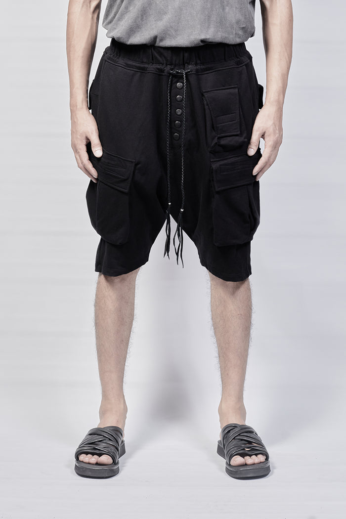 2301-PT07/DN Stretch Sweat Cargo Short - Black