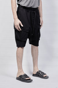 2301-PT07/DN Stretch Sweat Cargo Short - Black
