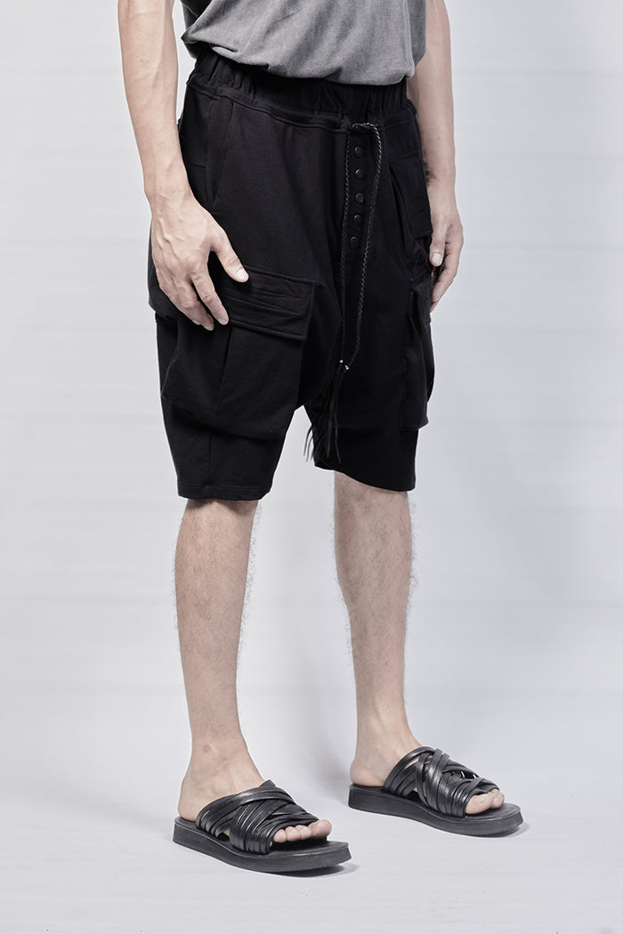 2301-PT07/DN Stretch Sweat Cargo Short - Black