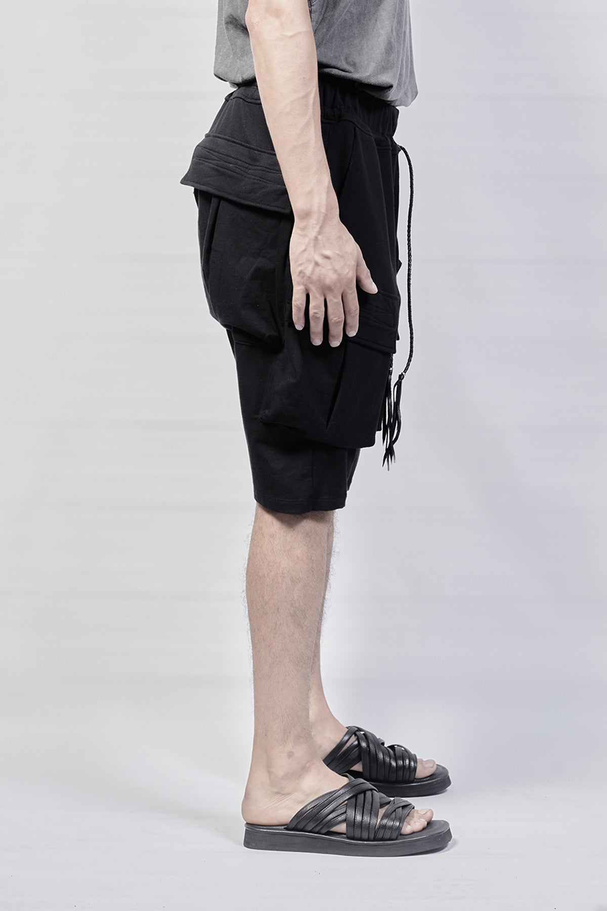 2301-PT07/DN Stretch Sweat Cargo Short - Black