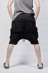 2301-PT07/DN Stretch Sweat Cargo Short - Black