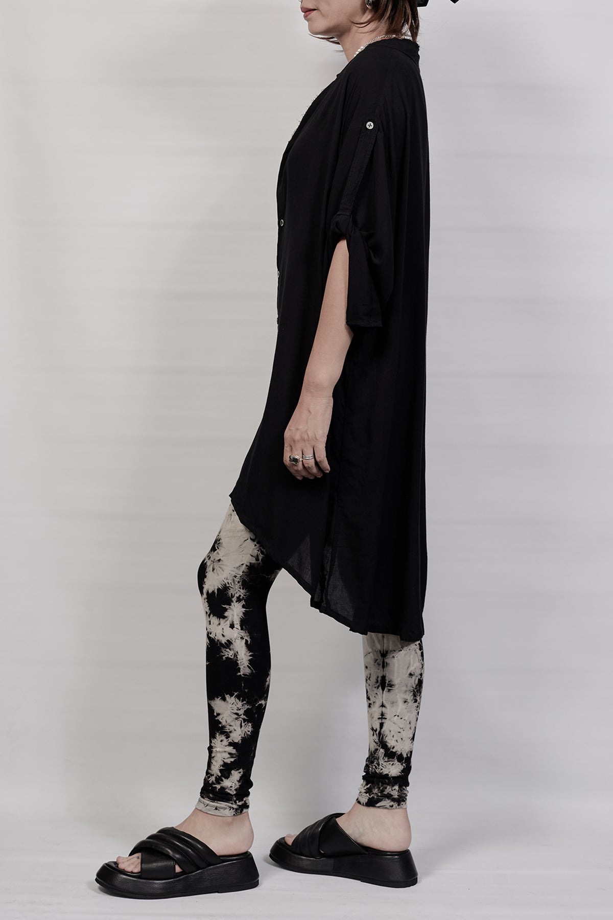 2301-SH03 Long Shirt - Black