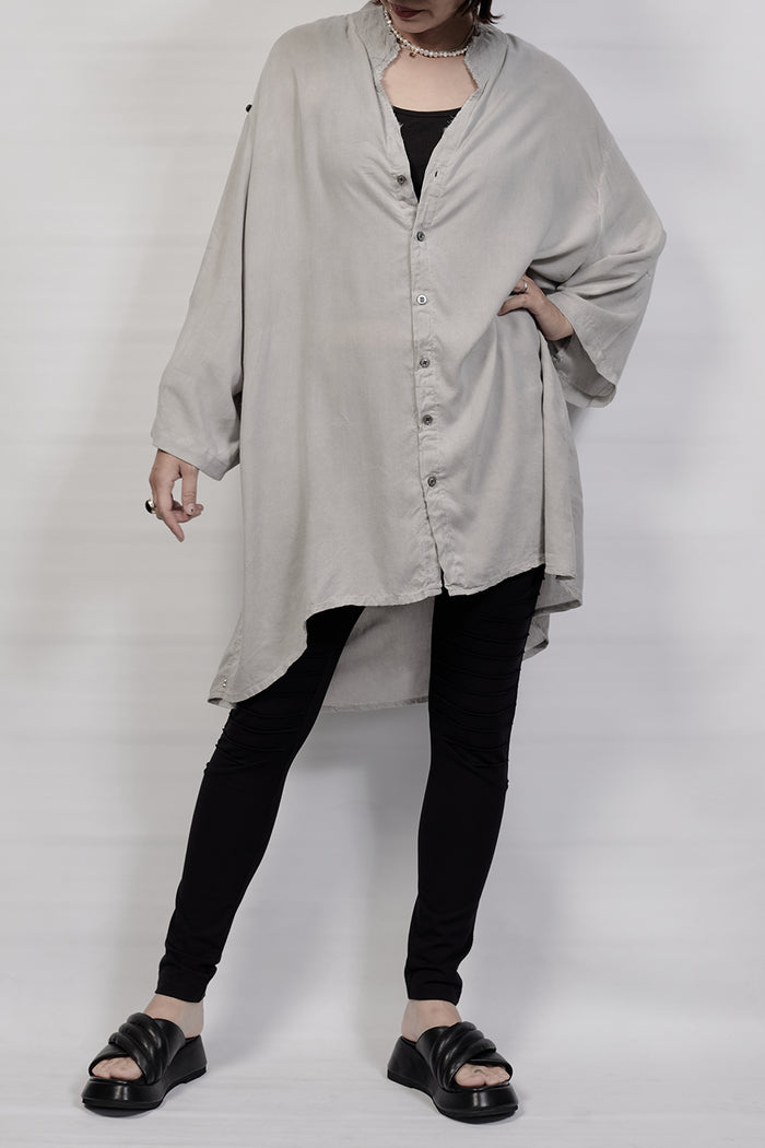 2301-SH03 Long Shirt - Charcoal
