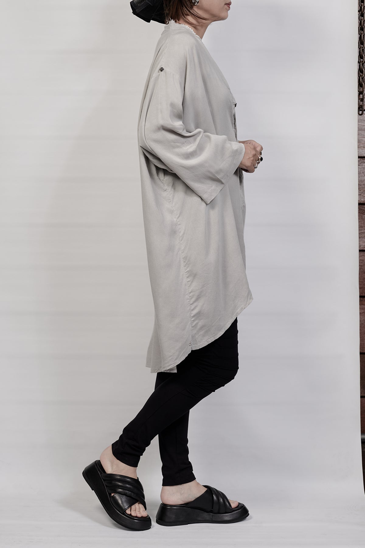 2301-SH03 Long Shirt - Charcoal