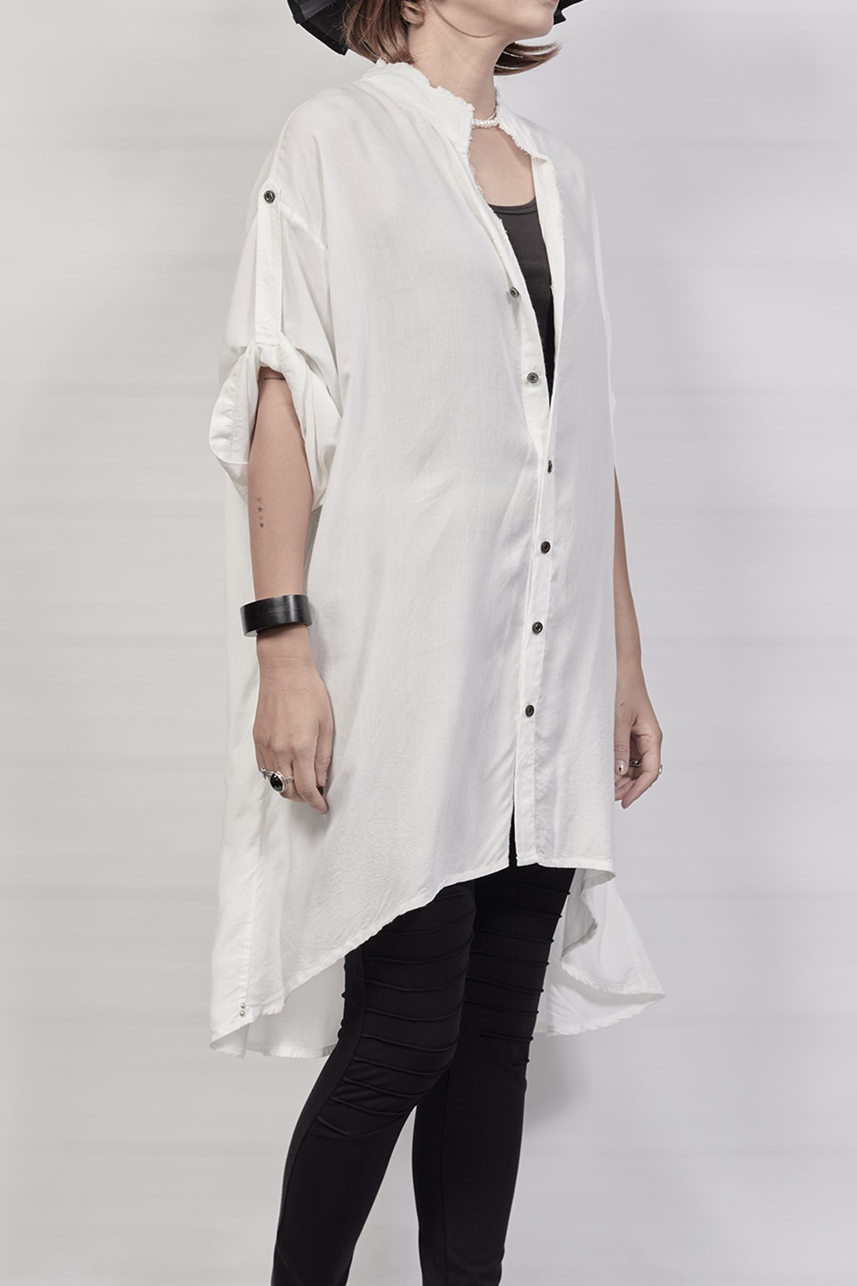2301-SH03 Long Shirt - White
