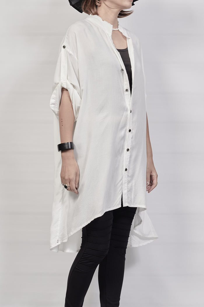 2301-SH03 Long Shirt - White