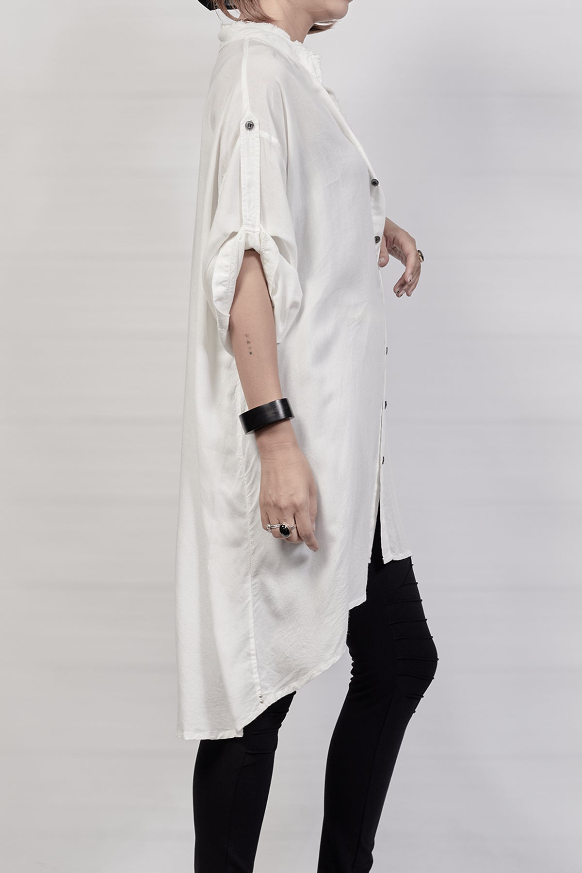 2301-SH03 Long Shirt - White