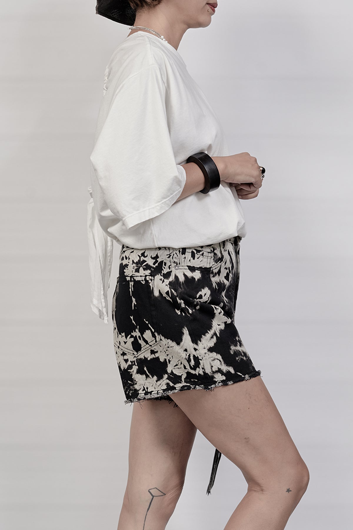 2301-PT12/DN Tie Dye Twill Short - Black