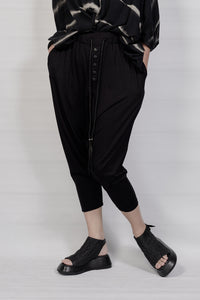 2101-PT04A Viscose Triangle Pants - Black