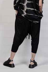2101-PT04A Viscose Triangle Pants - Black