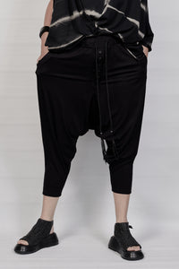 2101-PT04A Viscose Triangle Pants - Black