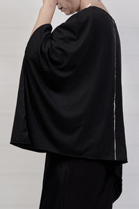2301-CT06 Double Pocket Magnolia Flower OP - Black