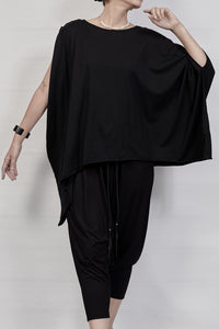 2301-CT06 Double Pocket Magnolia Flower OP - Black