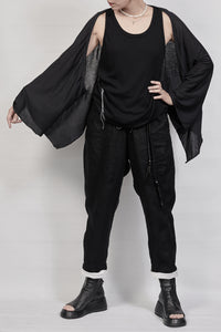 2301-TP05 Monolith Kimono Sleeve Top - Black
