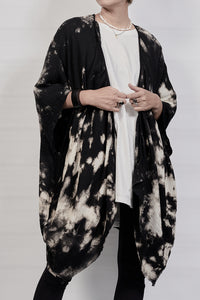 2301-GS01 Tie Dye Short Gown - Black