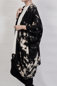 2301-GS01 Tie Dye Short Gown - Black