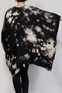 2301-GS01 Tie Dye Short Gown - Black