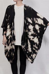 2301-GS01 Tie Dye Short Gown - Black
