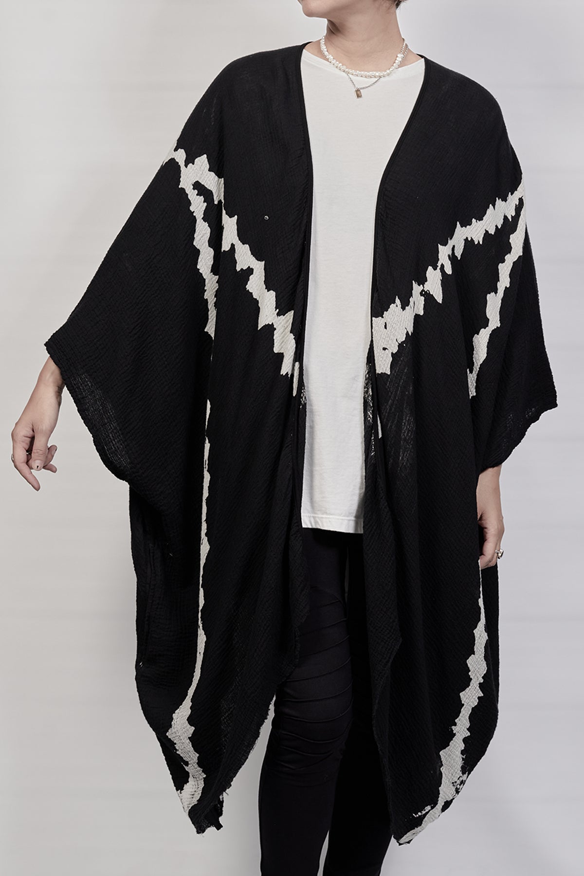 2301-GS03 Cross V Short Gown - Black