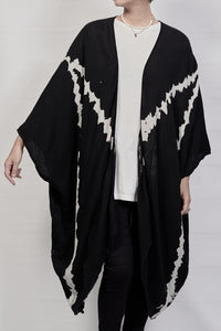 2301-GS03 Cross V Short Gown - Black