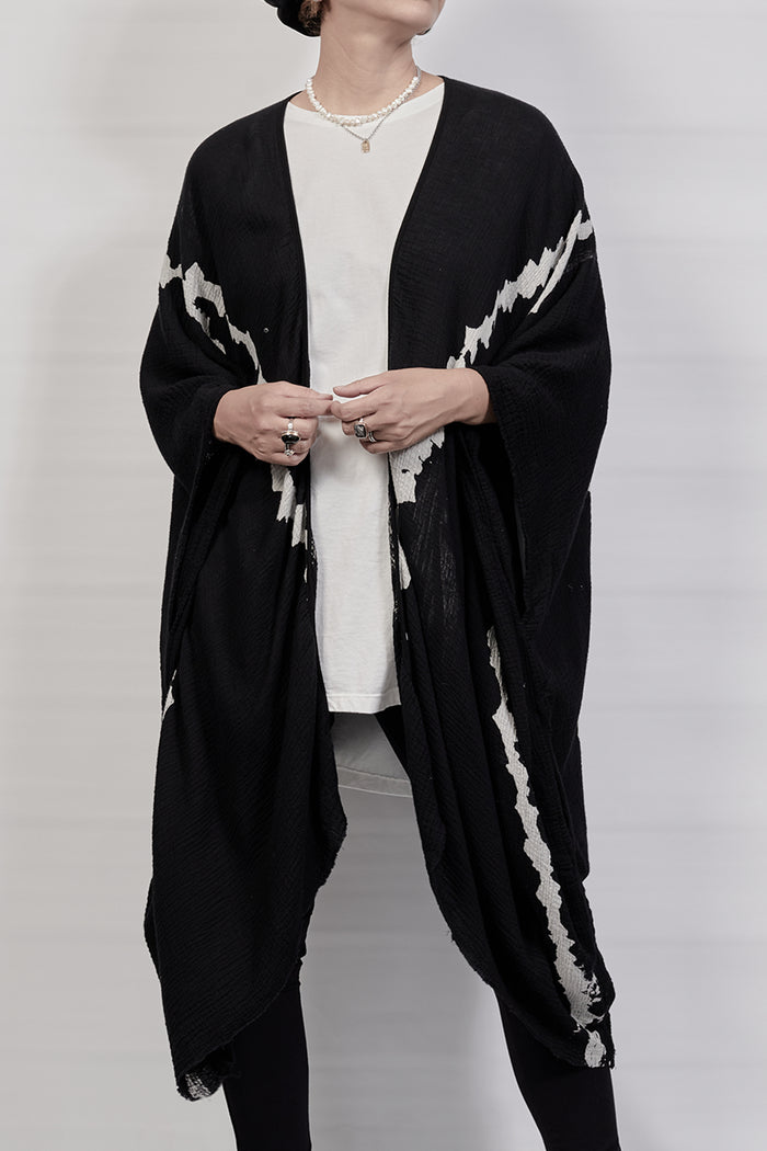 2301-GS03 Cross V Short Gown - Black