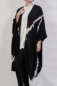 2301-GS03 Cross V Short Gown - Black
