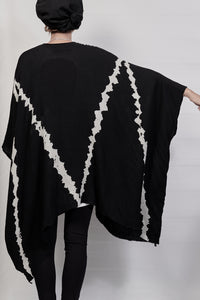 2301-GS03 Cross V Short Gown - Black