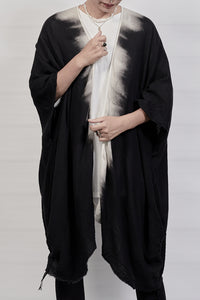 2301-GS07 Black Shadow Short Gown - Black