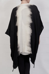 2301-GS07 Black Shadow Short Gown - Black
