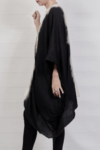 2301-GS07 Black Shadow Short Gown - Black