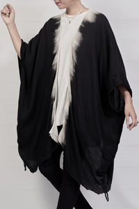 2301-GS07 Black Shadow Short Gown - Black